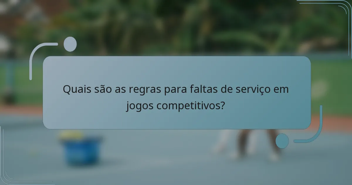 Quais são as regras para faltas de serviço em jogos competitivos?